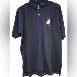 Classic Navy Polo Shirt with Sailboat Embroidery